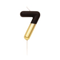Candelina 10.5cm Nero e Oro Metallizzato N.7 Nero e Oro 10.5cm
