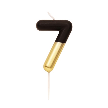 Candelina 10.5cm Nero e Oro Metallizzato N.7 Nero e Oro 10.5cm