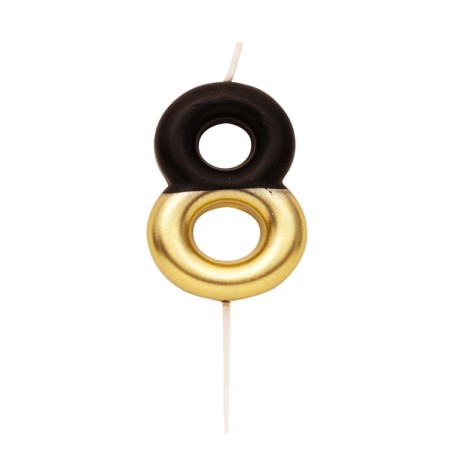 Candelina 10.5cm Nero e Oro Metallizzato N.8 Nero e Oro 10.5cm