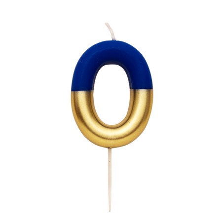 Candelina 10.5cm Blu e Oro Metallizzato N.0 Blu e Oro 10.5cm