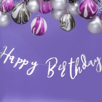 Banner Happy Birthday Argento 62cm Festoni Buon Compleanno