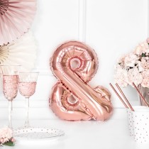 Palloncino in Foil 14" Lettera "&" Rose Gold Lettere Medie Rose Gold 14"/35cm Partydeco