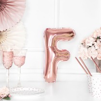 Palloncino in Foil 14" Lettera "F" Rose Gold Lettere Medie Rose Gold 14"/35cm Partydeco
