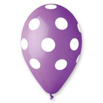 Palloncino in Lattice 12" GS110 Assortito con Pois Bianco 100pz Gemar Pois "Polka Dots"