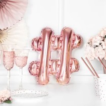 Palloncino in Foil 14" Lettera "Hashtag" Rose Gold Lettere Medie Rose Gold 14"/35cm Partydeco