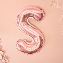 Palloncino in Foil 14" Lettera "S" Rose Gold Lettere Medie Rose Gold 14"/35cm Partydeco