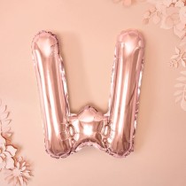 Palloncino in Foil 14" Lettera "W" Rose Gold Lettere Medie Rose Gold 14"/35cm Partydeco