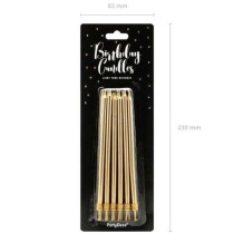 Candelina Stelo 14cm Oro Satinato 12pz Candeline Stelo