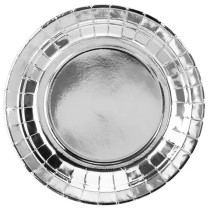Piatto di Carta 18cm Argento Metallizzato "Silver Metal" 6pz Argento "Silver"