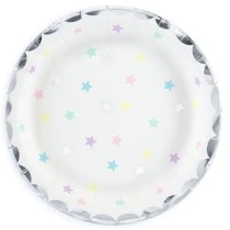 Piatto carta 18cm Stelle Macaron "Stars Pastel" 6pz Festa Tema Macaron