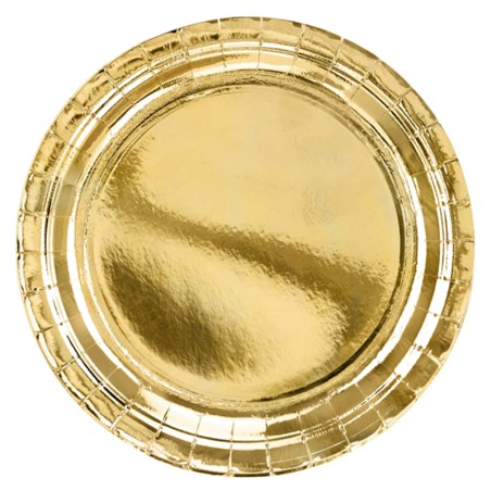 Piatto di Carta 23cm Oro Metallizzato "Gold Metal" 6pz Oro "Gold"