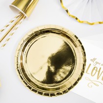 Piatto di Carta 23cm Oro Metallizzato "Gold Metal" 6pz Oro "Gold"
