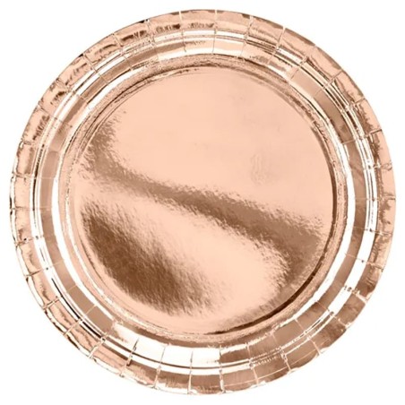 Piatto di Carta 23cm Rose Gold Metallizzato 6pz Rose-Gold