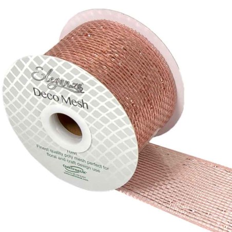 Nastro Decorativo effetto Rete Rose Gold 10mt Tulle e Nastrini Oaktree