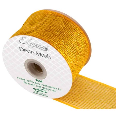 Nastro Decorativo effetto Rete Oro 10mt Tulle e Nastrini Oaktree