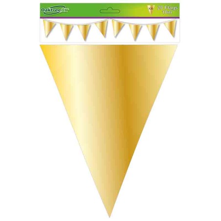 Festone Bandierina 20cm x 30cm Oro Specchiato 10mt Bandierine Oaktree