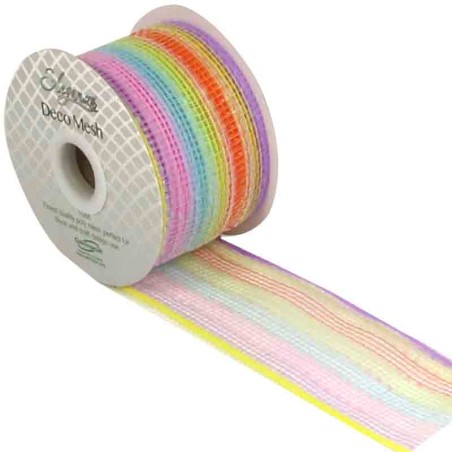 Nastro Decorativo effetto Rete Arcobaleno 10mt Tulle e Nastrini Oaktree