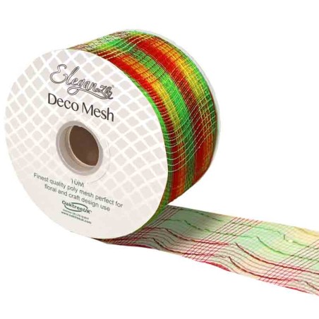 Nastro Decorativo effetto Rete Multicolor Metallizzato 10mt Tulle e Nastrini Oaktree