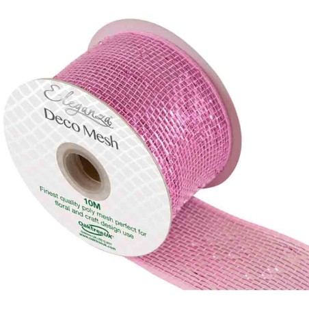 Nastro Decorativo effetto Rete Rosa 10mt Tulle e Nastrini Oaktree