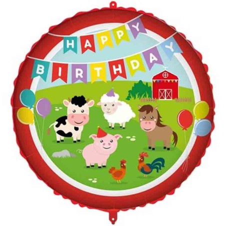 Palloncino in Foil 18" Happy Birthday Fattoria "Farm" Fattoria