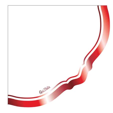 Tovagliolo di Carta Ø33cm Smerlato "Liberty Metal Red" 16pz Rosso