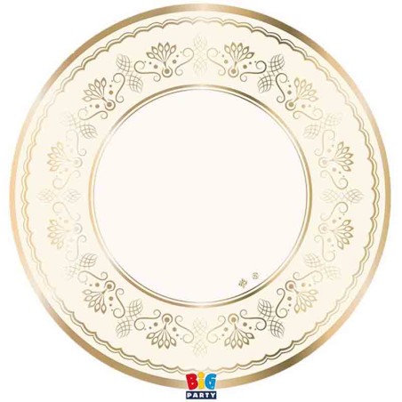 Sottopiatto di Carta 32cm Avorio e Oro "Royal Ivory Gold" 6pz Royal Ivory Gold