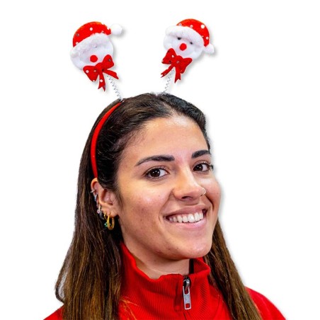 Cerchietto Antenne con Pupazzo di Neve Accessori Persona Natale e Capodanno