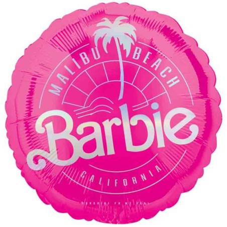 Palloncino in Foil 18" Fucsia con scritte Olografiche di Barbie Barbie
