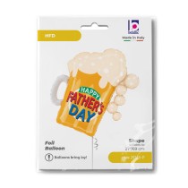 Palloncino in Foil 35" Super Shape Boccale di Birra "Happy Father's Day" Giornate Speciali Grabo