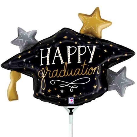Palloncino in Foil 14" Mini Shape Tocco Laurea "Grad Hat" Laurea Grabo