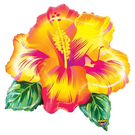 Palloncino in Foil 35" Super Shape Fiore Tropicale Giallo "Tropical Flower" Natura Grabo
