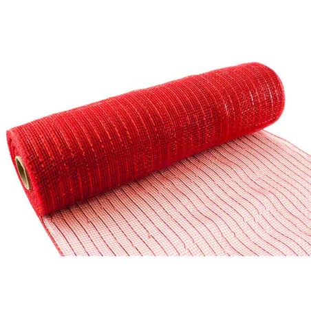 Rotolo Decorativo effetto Rete Rosso 9mt Tulle e Nastrini Oaktree