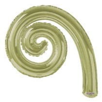 Palloncino in Foil 14" Spirale Verde Oliva "Kurly Spiral" 5pz Kurly Spiral