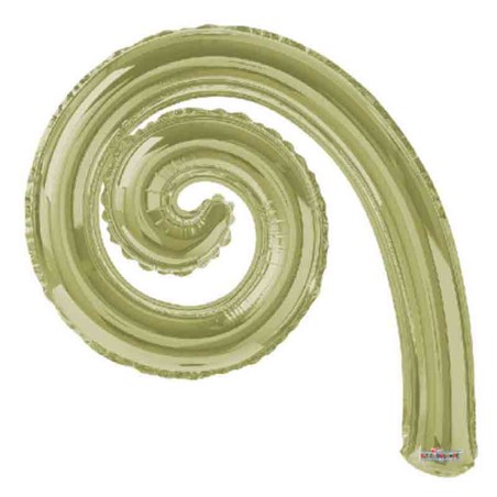 Palloncino in Foil 14" Spirale Verde Oliva "Kurly Spiral" 5pz Kurly Spiral