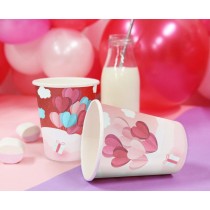 Bicchiere di Carta 250ml Amore Rosso "Love Is In The Air" 6pz Coordinati Festa Amore