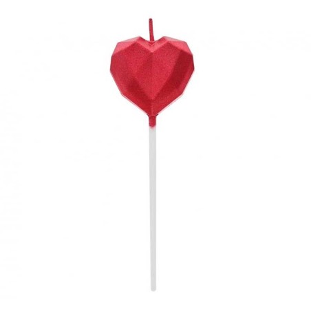 Candelina Picks Cuore Rosso "Heart" Candeline Sagomate Fantasia