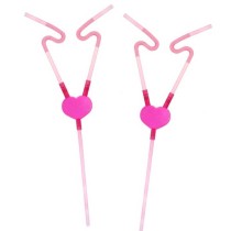 Cannuccia di Plastica per Innamorati "Lovers" 2pz Accessori Tavola Amore