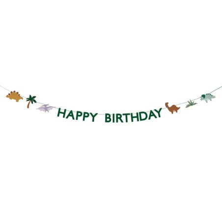 Festone Happy Birthday Dinosauro "Dinosaur Party" 3mt Accessori e Addobbi Dinosauro