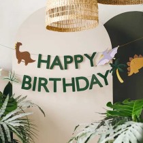 Festone Happy Birthday Dinosauro "Dinosaur Party" 3mt Accessori e Addobbi Dinosauro