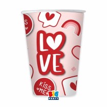 Bicchiere di Carta 200ml Amore "Love Stickers" 6pz Coordinati Festa Amore