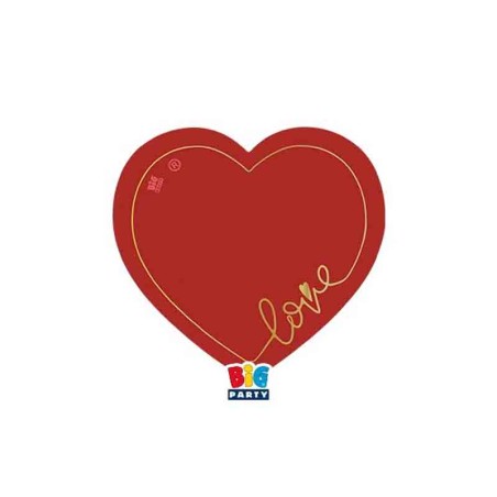 Sottobicchiere di Carta 9cm Amore "Love Gold" 6pz Coordinati Festa Amore