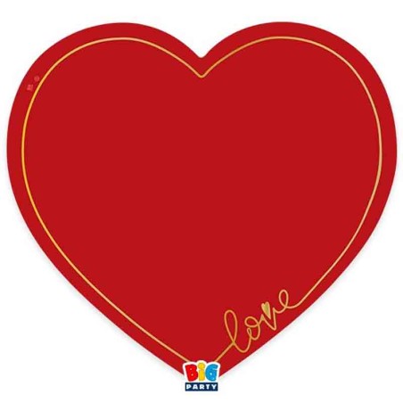 Sottopiatto di Carta 32cm Sagomato Cuore "Love Gold" 4pz Coordinati Festa Amore