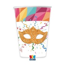 Bicchiere di Carta 200ml di Carnevale "Carnival" 6pz Carnevale