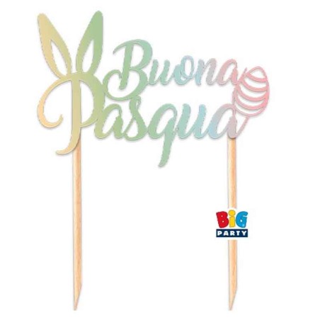 Cake Topper di Carta 20cm Sagomato "Buona Pasqua" Coordinati e Tavola Pasqua