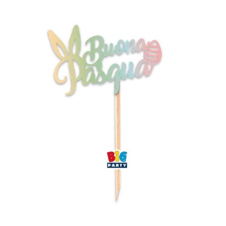 Mini Cake Topper di Carta 14cm Sagomato "Buona Pasqua" Coordinati e Tavola Pasqua