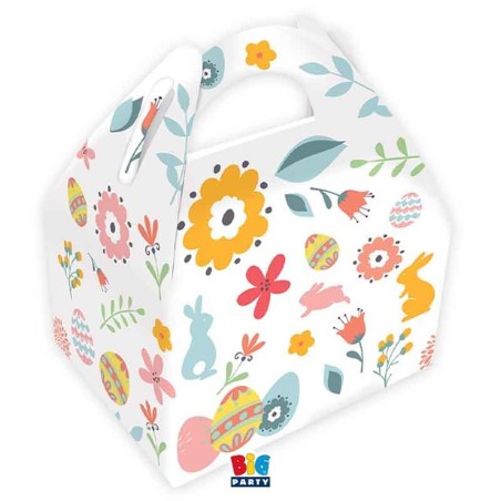 Box Porta Merenda Pasqua "Happy Easter" 6pz Coordinati e Tavola Pasqua