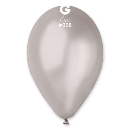 Palloncino in Lattice 13” GM120 Argento Metallizzato "Silver 038" 50pz Gemar Metallic 13" GM120