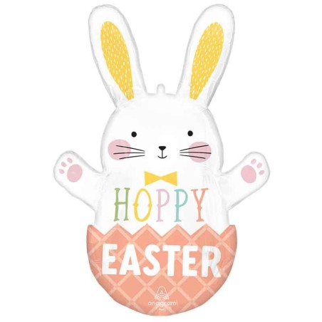 Palloncino in Foil 32" Super Shape Coniglio Pasquale "Hoppy Easter" Pasqua
