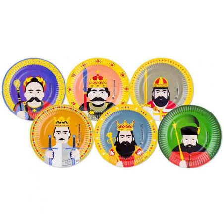 Piatto di Carta 18cm Assortito Re e Medioevo "Royal Party" 6pz Medioevo "Re e Cavalieri"