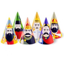 Cappellino a Cono Re e Medioevo "Royal Party" 6pz Medioevo "Re e Cavalieri"